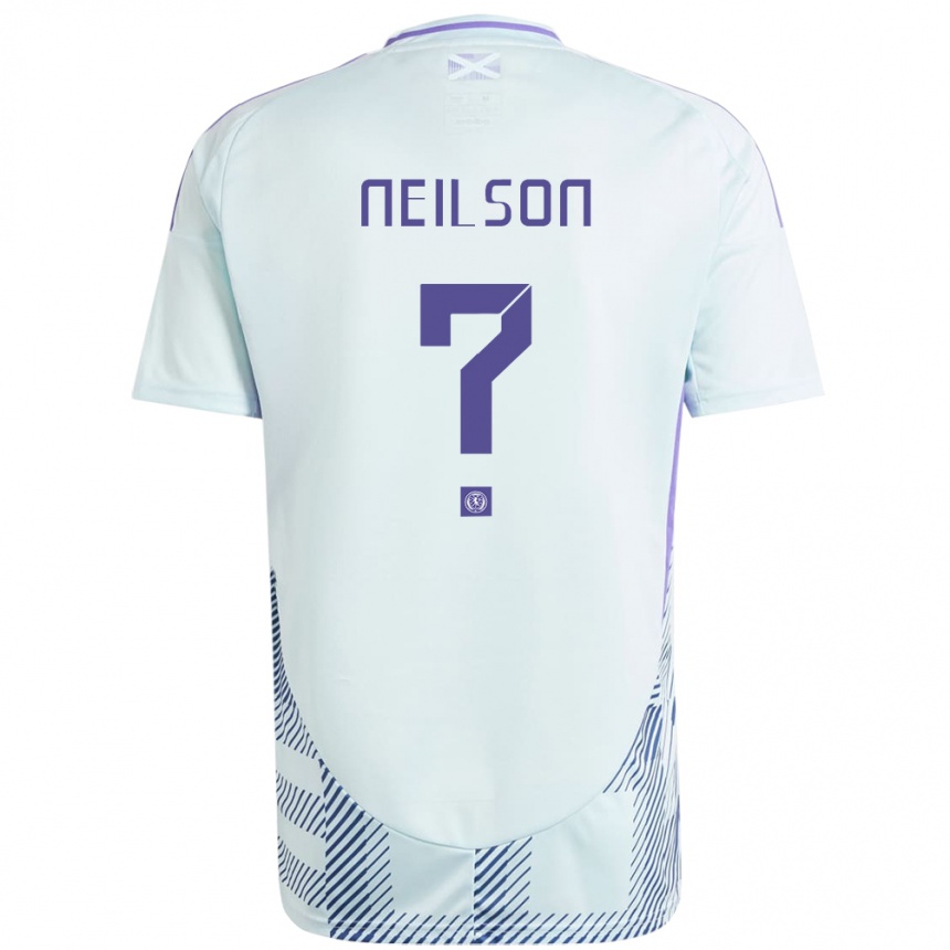 Kids Football Scotland Lewis Neilson #0 Light Mint Blue Away Jersey 24-26 T-Shirt