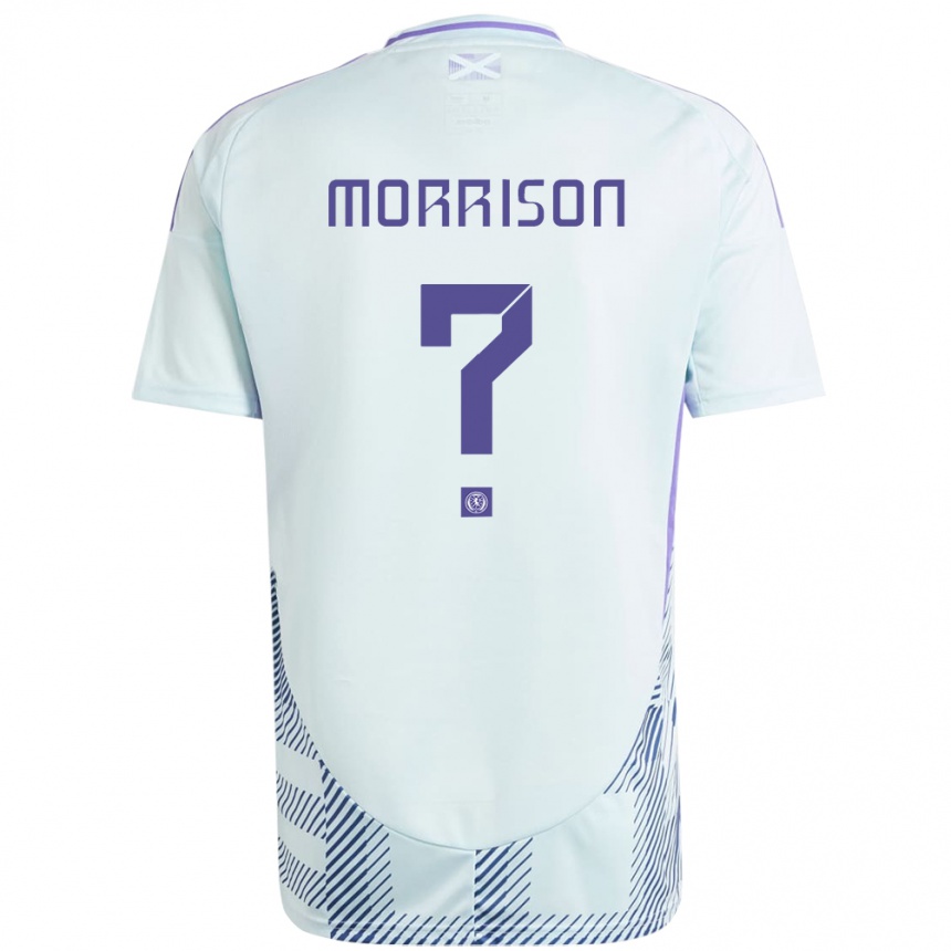 Kids Football Scotland Liam Morrison #0 Light Mint Blue Away Jersey 24-26 T-Shirt