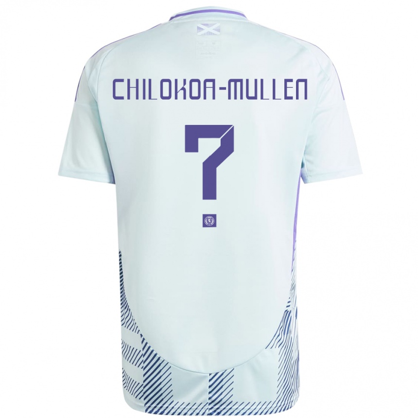 Kids Football Scotland Jeremiah Chilokoa-Mullen #0 Light Mint Blue Away Jersey 24-26 T-Shirt