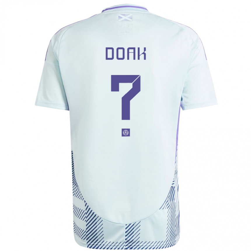 Kids Football Scotland Ben Doak #0 Light Mint Blue Away Jersey 24-26 T-Shirt