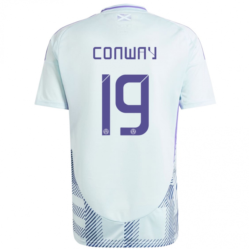 Kids Football Scotland Tommy Conway #19 Light Mint Blue Away Jersey 24-26 T-Shirt