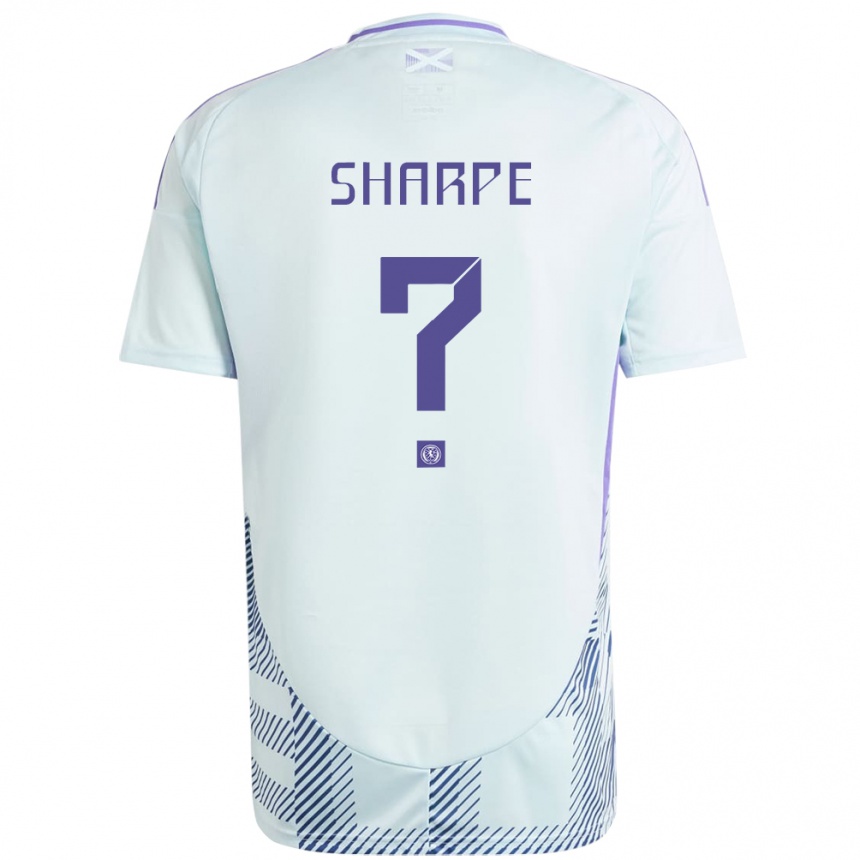 Kids Football Scotland Malachi Sharpe #0 Light Mint Blue Away Jersey 24-26 T-Shirt