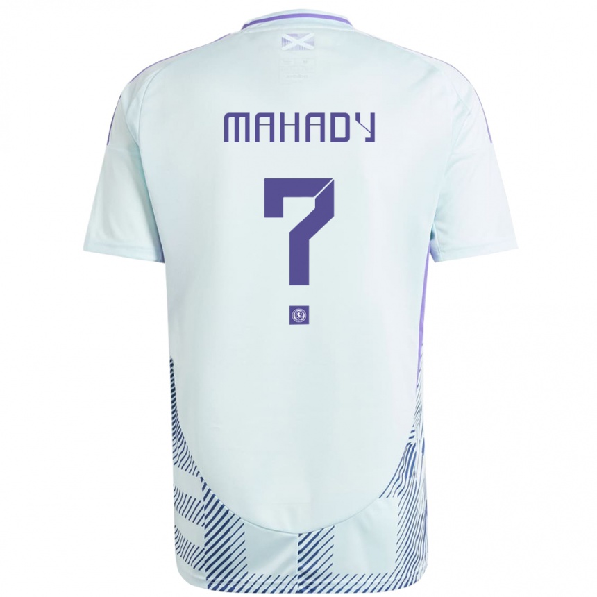 Kids Football Scotland Rory Mahady #0 Light Mint Blue Away Jersey 24-26 T-Shirt