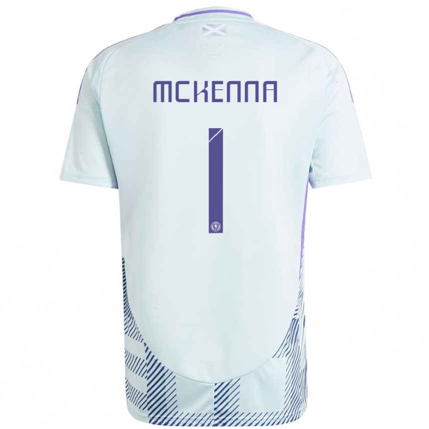 Kids Football Scotland Callan Mckenna #1 Light Mint Blue Away Jersey 24-26 T-Shirt