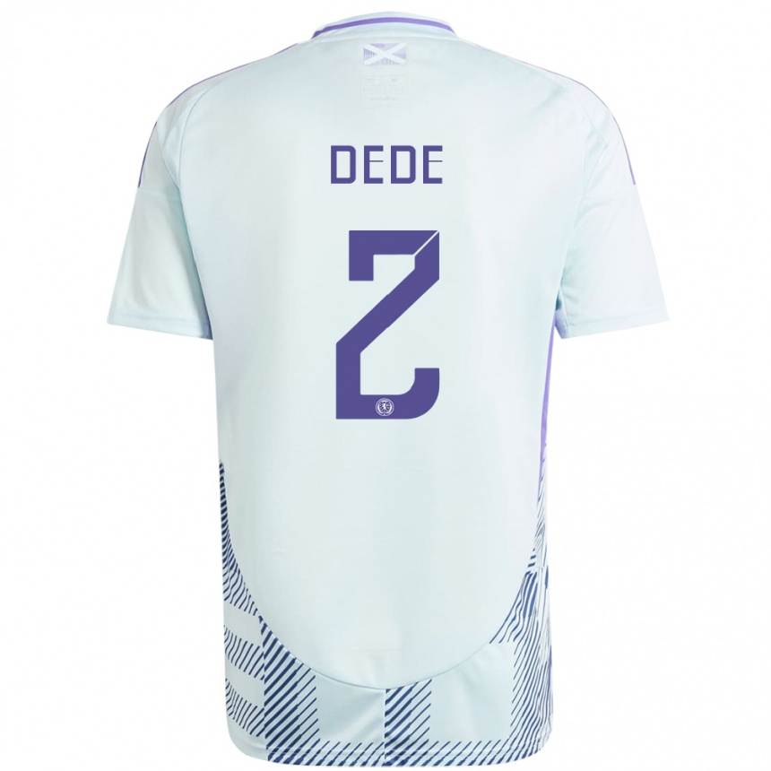 Kids Football Scotland Josh Dede #2 Light Mint Blue Away Jersey 24-26 T-Shirt