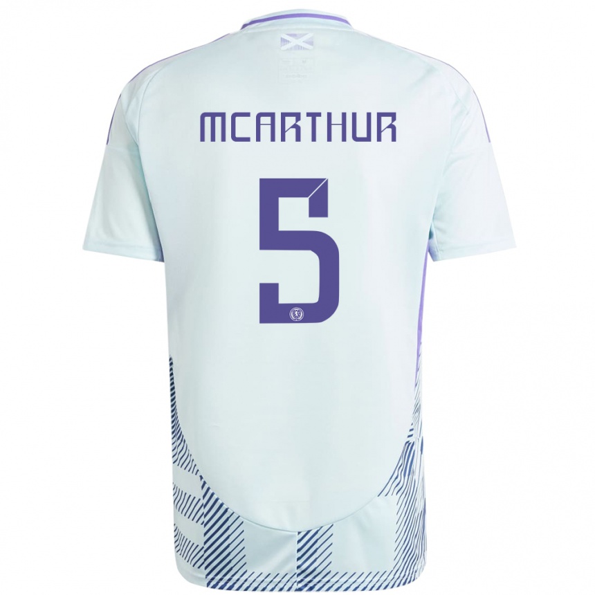 Kids Football Scotland Charlie Mcarthur #5 Light Mint Blue Away Jersey 24-26 T-Shirt