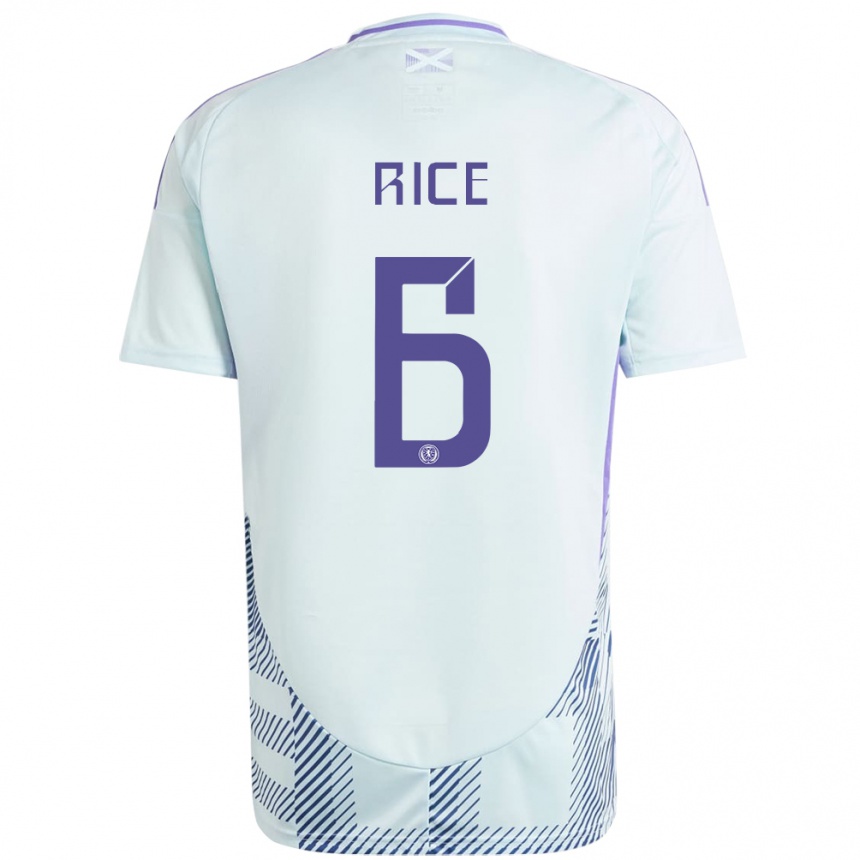 Kids Football Scotland Bailey Rice #6 Light Mint Blue Away Jersey 24-26 T-Shirt