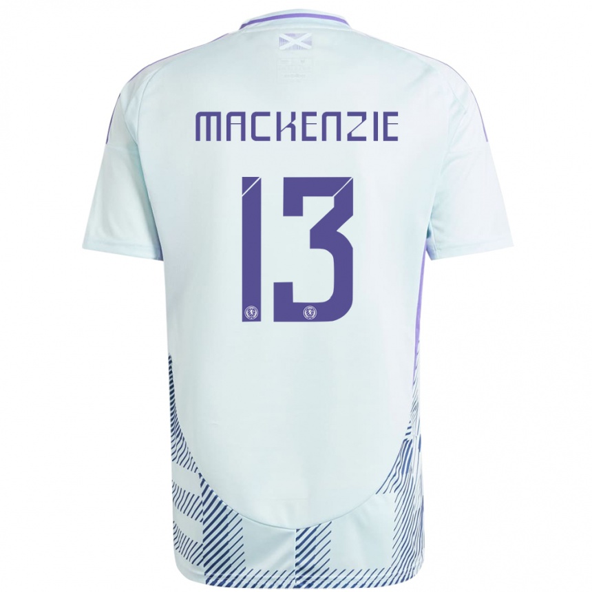 Kids Football Scotland Zander Mackenzie #13 Light Mint Blue Away Jersey 24-26 T-Shirt