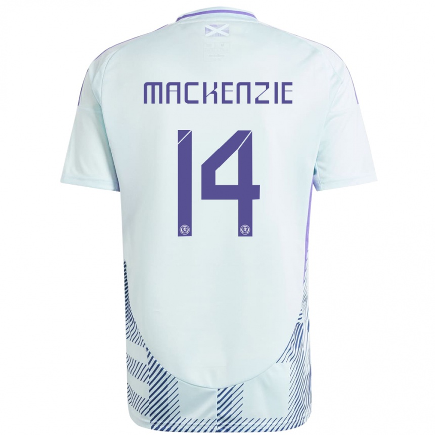 Kids Football Scotland Magnus Mackenzie #14 Light Mint Blue Away Jersey 24-26 T-Shirt
