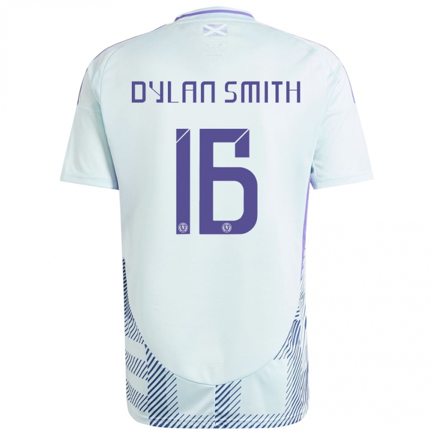 Kids Football Scotland Dylan Smith #16 Light Mint Blue Away Jersey 24-26 T-Shirt