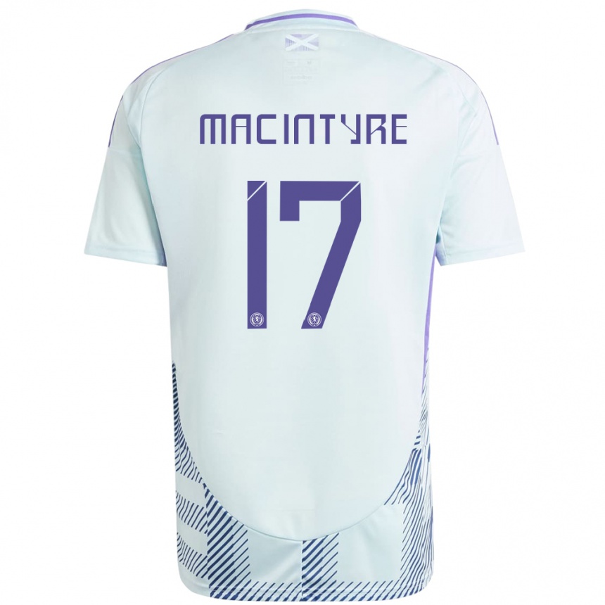 Kids Football Scotland Jacob Macintyre #17 Light Mint Blue Away Jersey 24-26 T-Shirt