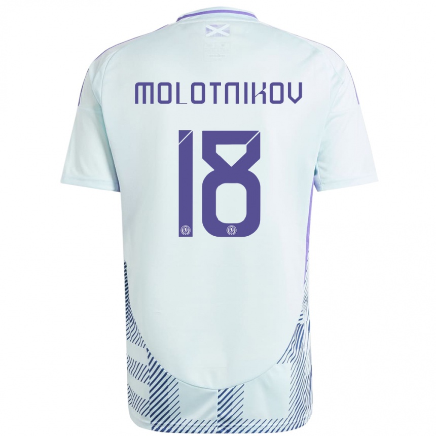 Kids Football Scotland Rudi Molotnikov #18 Light Mint Blue Away Jersey 24-26 T-Shirt