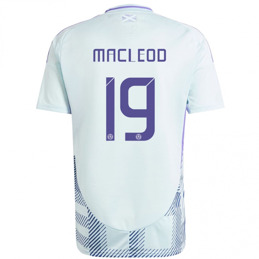 Kids Football Scotland Rory Macleod #19 Light Mint Blue Away Jersey 24-26 T-Shirt