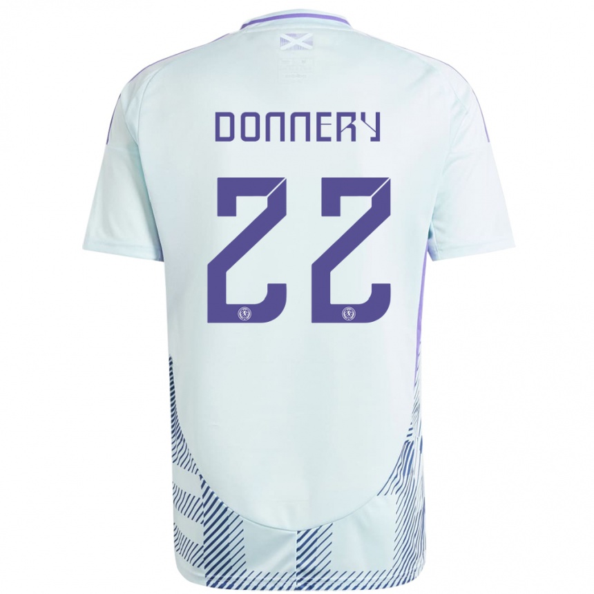 Kids Football Scotland Julian Donnery #22 Light Mint Blue Away Jersey 24-26 T-Shirt