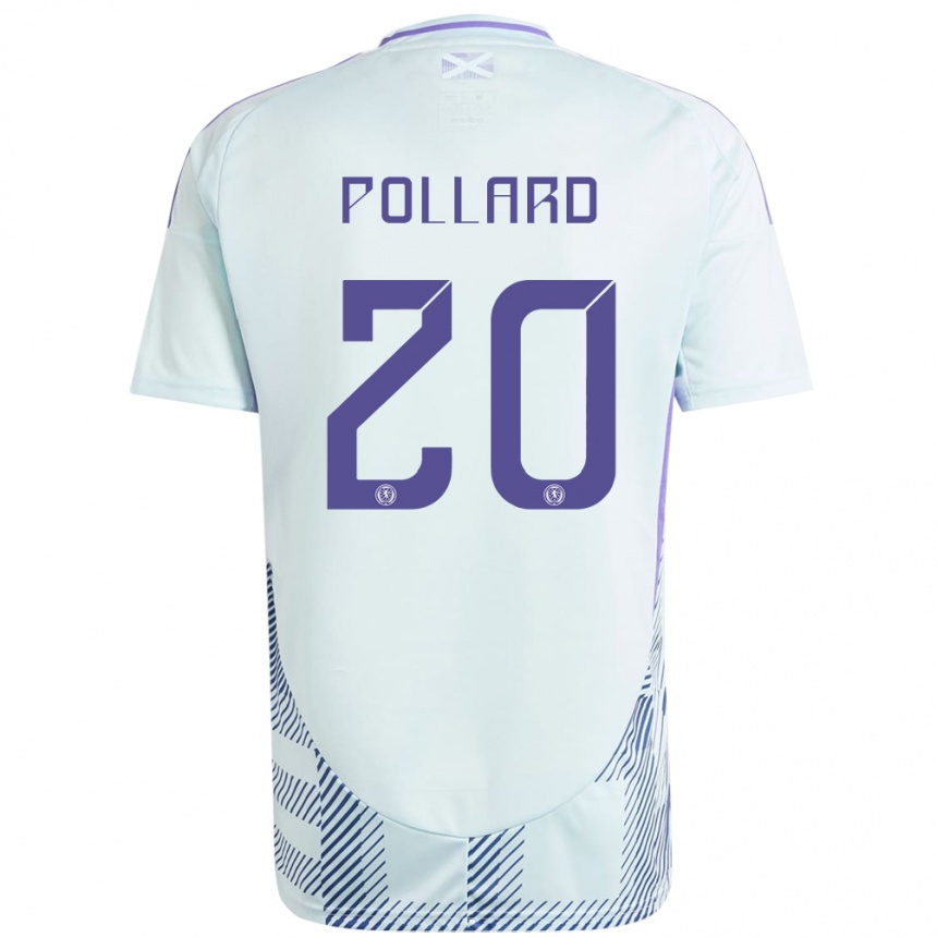 Kids Football Scotland Lancelot Pollard #20 Light Mint Blue Away Jersey 24-26 T-Shirt