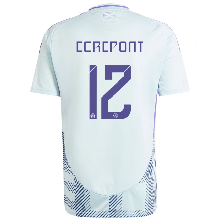 Kids Football Scotland Oliver Ecrepont #12 Light Mint Blue Away Jersey 24-26 T-Shirt