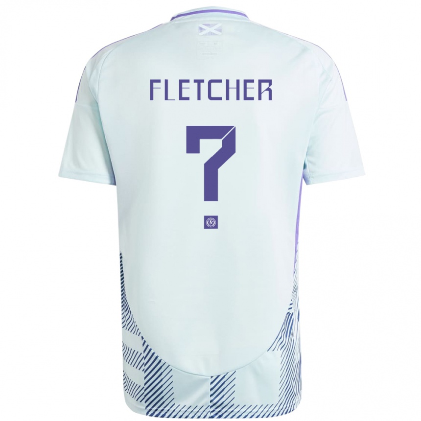 Kids Football Scotland Tyler Fletcher #0 Light Mint Blue Away Jersey 24-26 T-Shirt