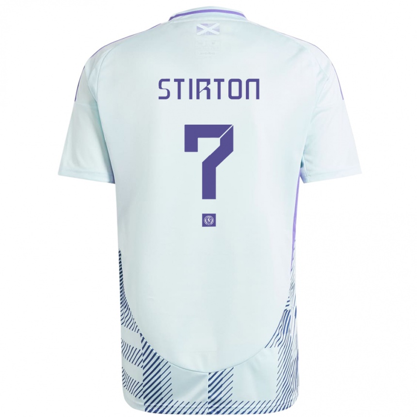 Kids Football Scotland Owen Stirton #0 Light Mint Blue Away Jersey 24-26 T-Shirt