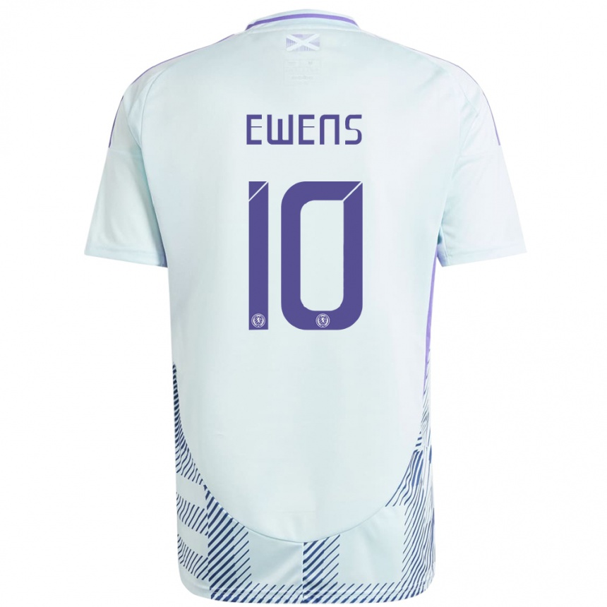 Kids Football Scotland Sarah Ewens #10 Light Mint Blue Away Jersey 24-26 T-Shirt