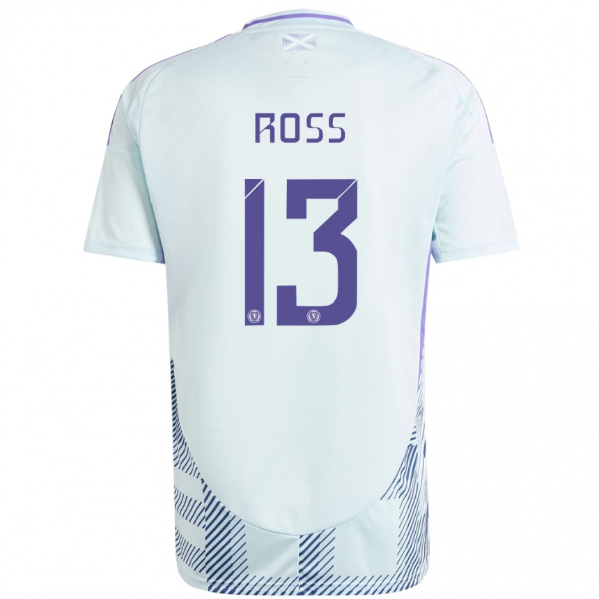 Kids Football Scotland Jane Ross #13 Light Mint Blue Away Jersey 24-26 T-Shirt