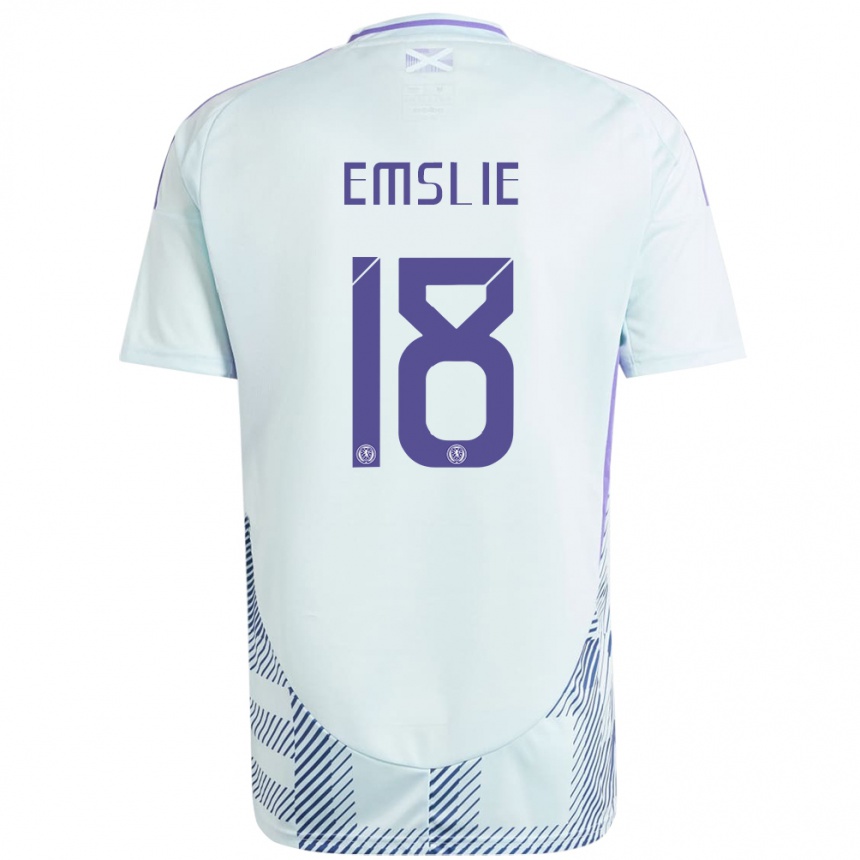 Kids Football Scotland Claire Emslie #18 Light Mint Blue Away Jersey 24-26 T-Shirt