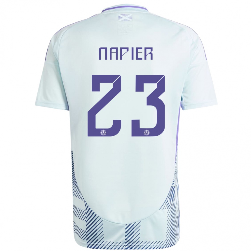 Kids Football Scotland Jamie-Lee Napier #23 Light Mint Blue Away Jersey 24-26 T-Shirt