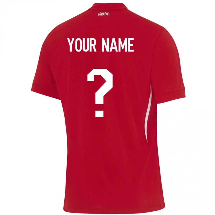 Kids Football Turkey Your Name #0 Red Away Jersey 24-26 T-Shirt