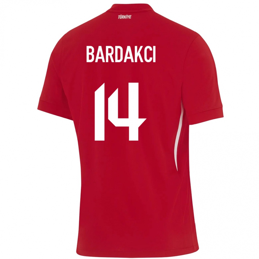 Kids Football Turkey Abdülkerim Bardakcı #14 Red Away Jersey 24-26 T-Shirt