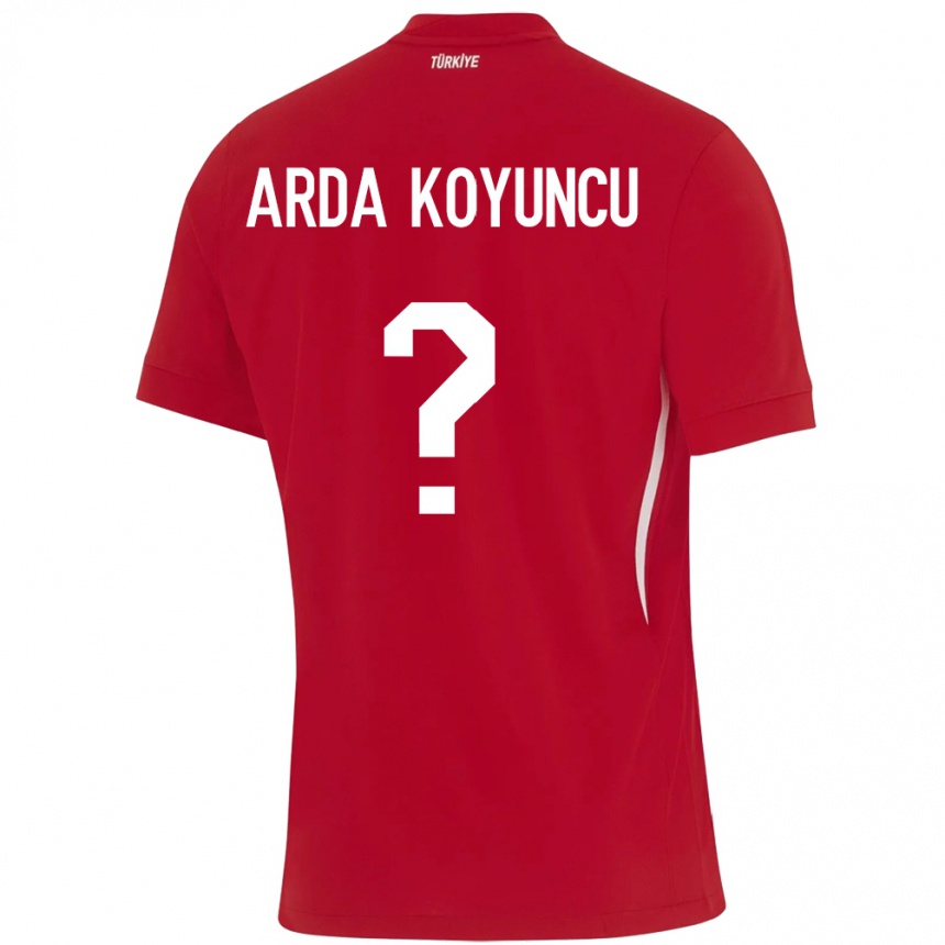 Kids Football Turkey Efe Arda Koyuncu #0 Red Away Jersey 24-26 T-Shirt