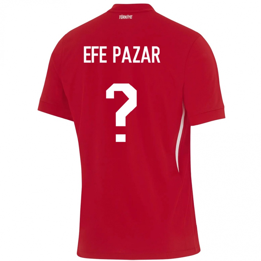 Kids Football Turkey Alper Efe Pazar #0 Red Away Jersey 24-26 T-Shirt