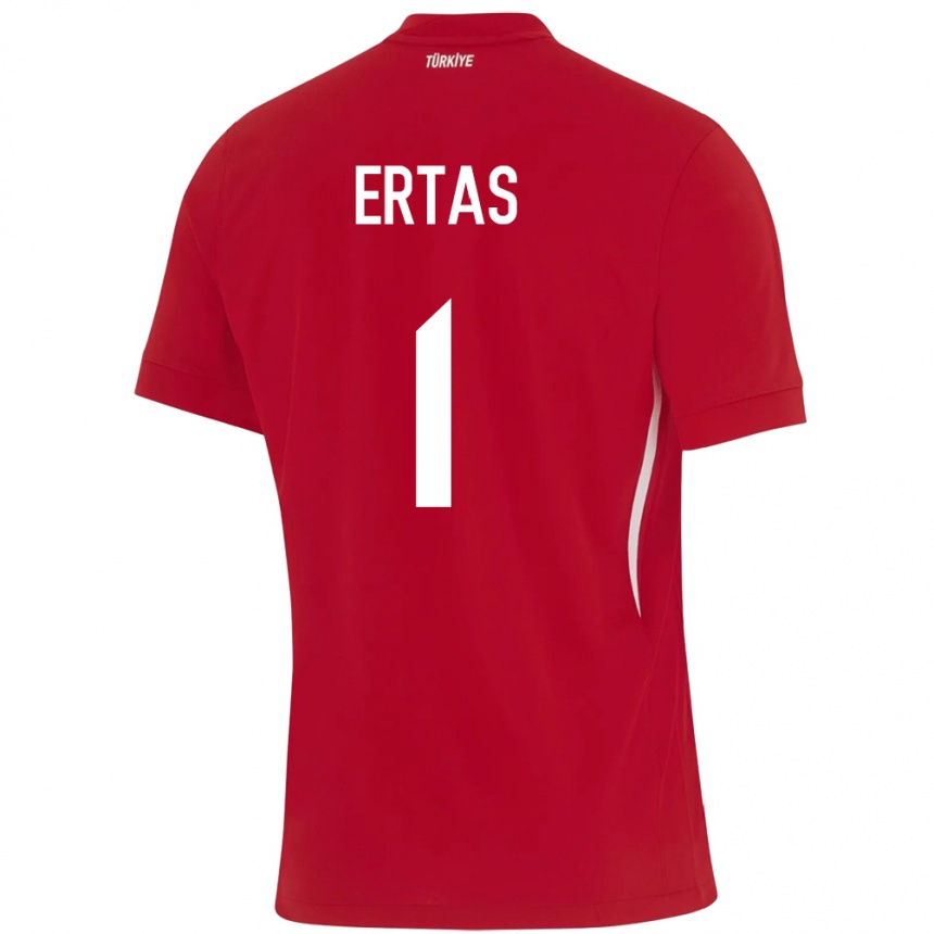 Kids Football Turkey Deniz Ertaş #1 Red Away Jersey 24-26 T-Shirt