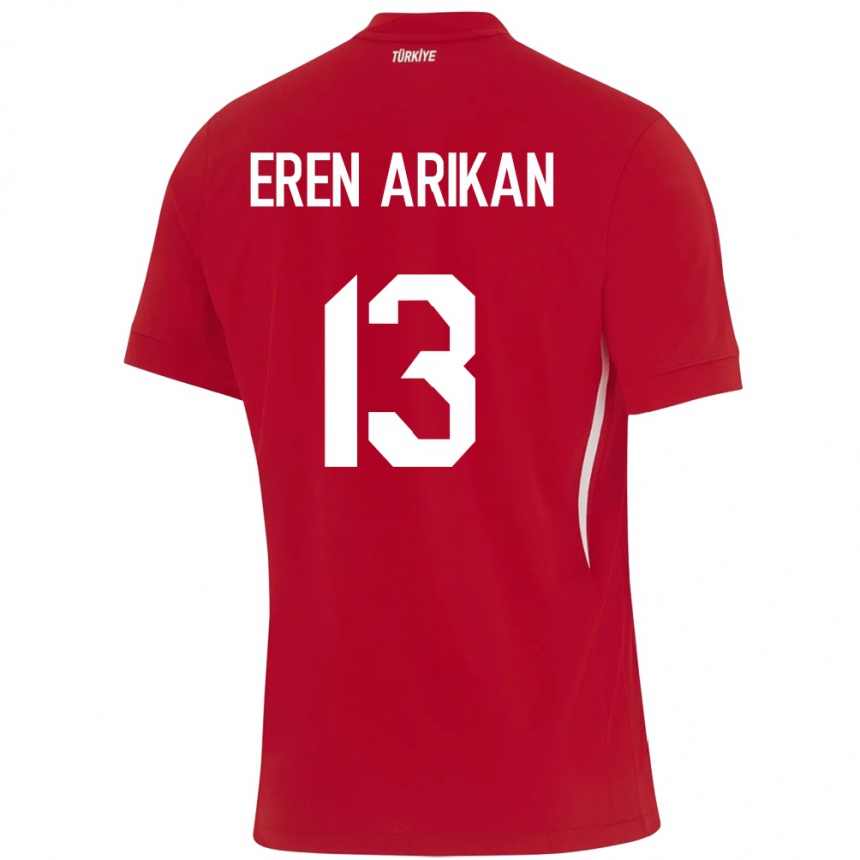 Kids Football Turkey Muhammed Eren Arıkan #13 Red Away Jersey 24-26 T-Shirt