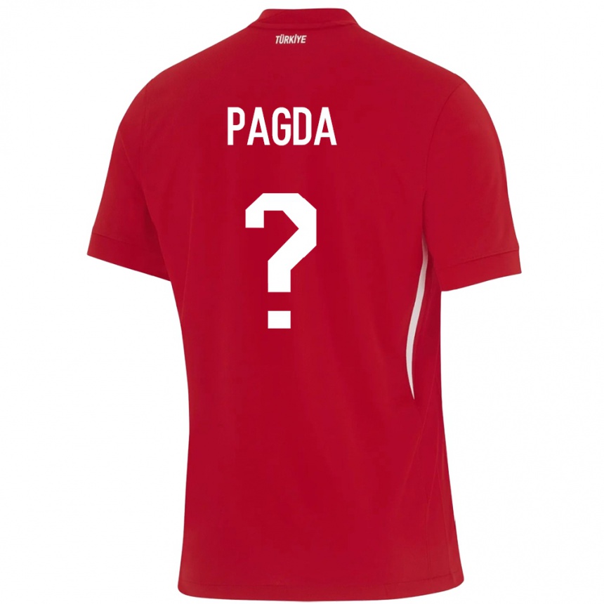 Kids Football Turkey Ali Pağda #0 Red Away Jersey 24-26 T-Shirt