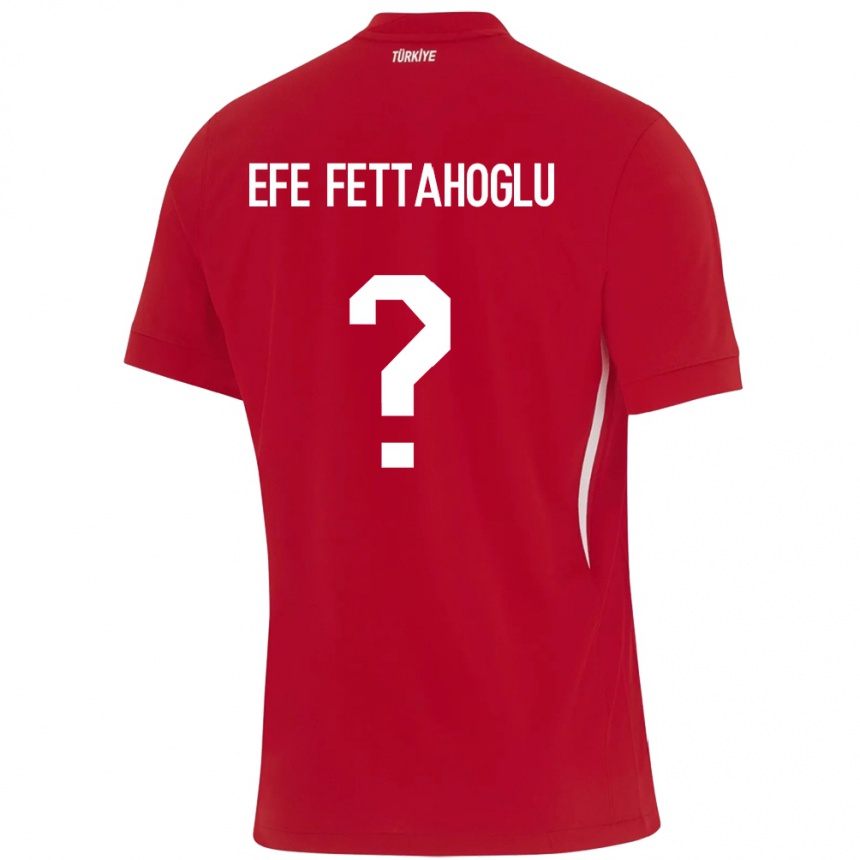 Kids Football Turkey Adnan Efe Fettahoğlu #0 Red Away Jersey 24-26 T-Shirt