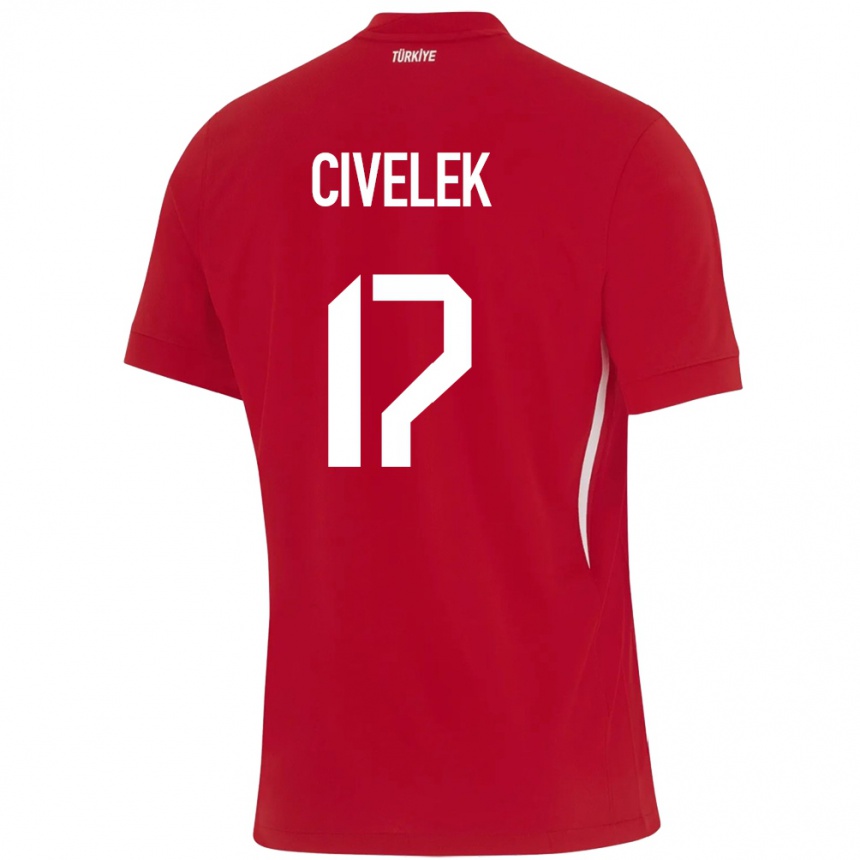 Kids Football Turkey İlayda Civelek #17 Red Away Jersey 24-26 T-Shirt