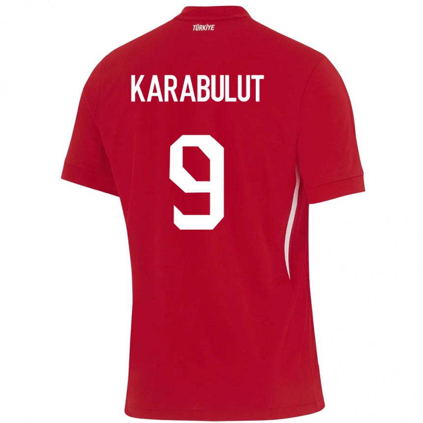 Kids Football Turkey Arzu Karabulut #9 Red Away Jersey 24-26 T-Shirt
