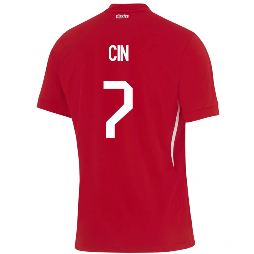 Kids Football Turkey Miray Cin #7 Red Away Jersey 24-26 T-Shirt