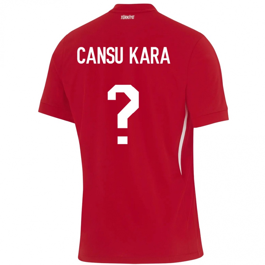 Kids Football Turkey İlayda Cansu Kara #0 Red Away Jersey 24-26 T-Shirt