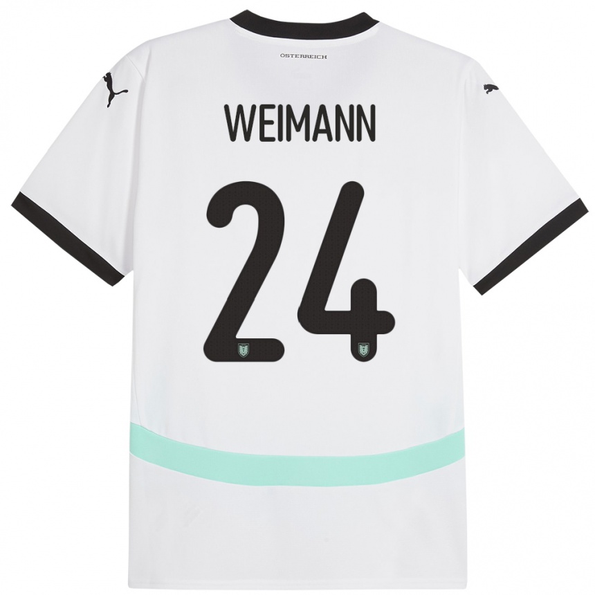 Kids Football Austria Andreas Weimann #24 White Away Jersey 24-26 T-Shirt