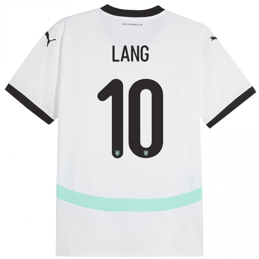 Kids Football Austria Christoph Lang #10 White Away Jersey 24-26 T-Shirt