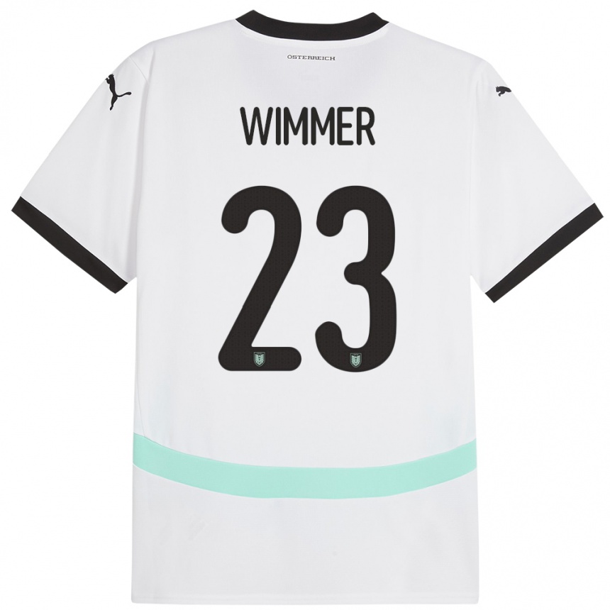 Kids Football Austria Patrick Wimmer #23 White Away Jersey 24-26 T-Shirt