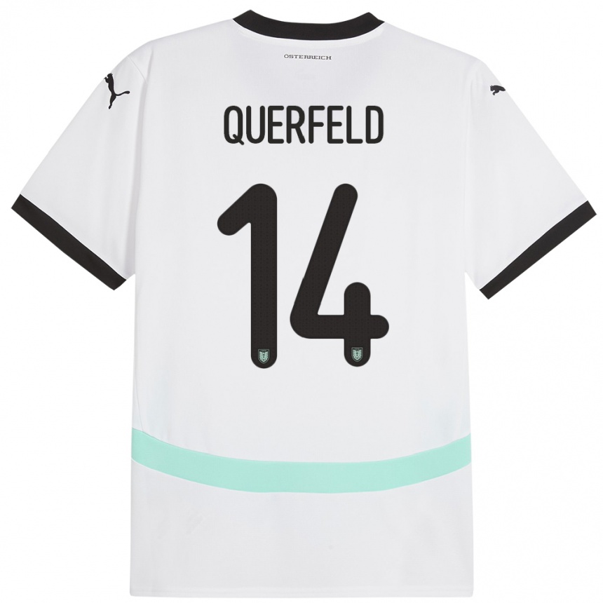 Kids Football Austria Leopold Querfeld #14 White Away Jersey 24-26 T-Shirt