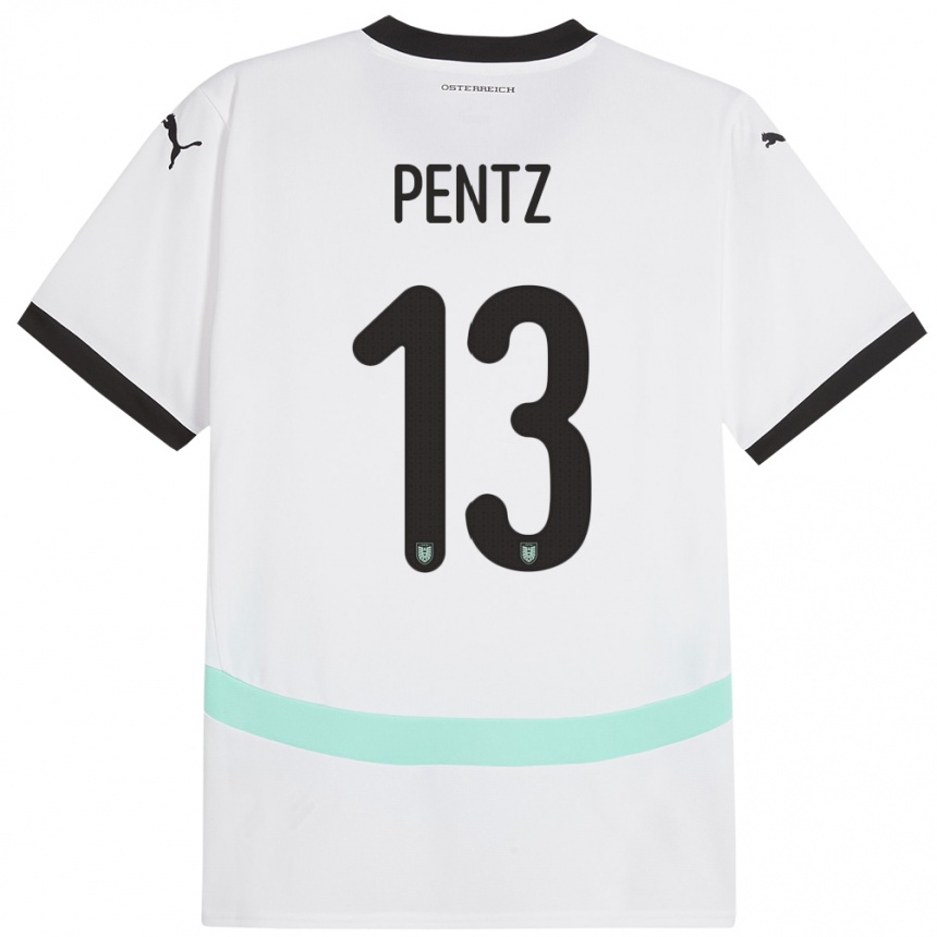 Kids Football Austria Patrick Pentz #13 White Away Jersey 24-26 T-Shirt