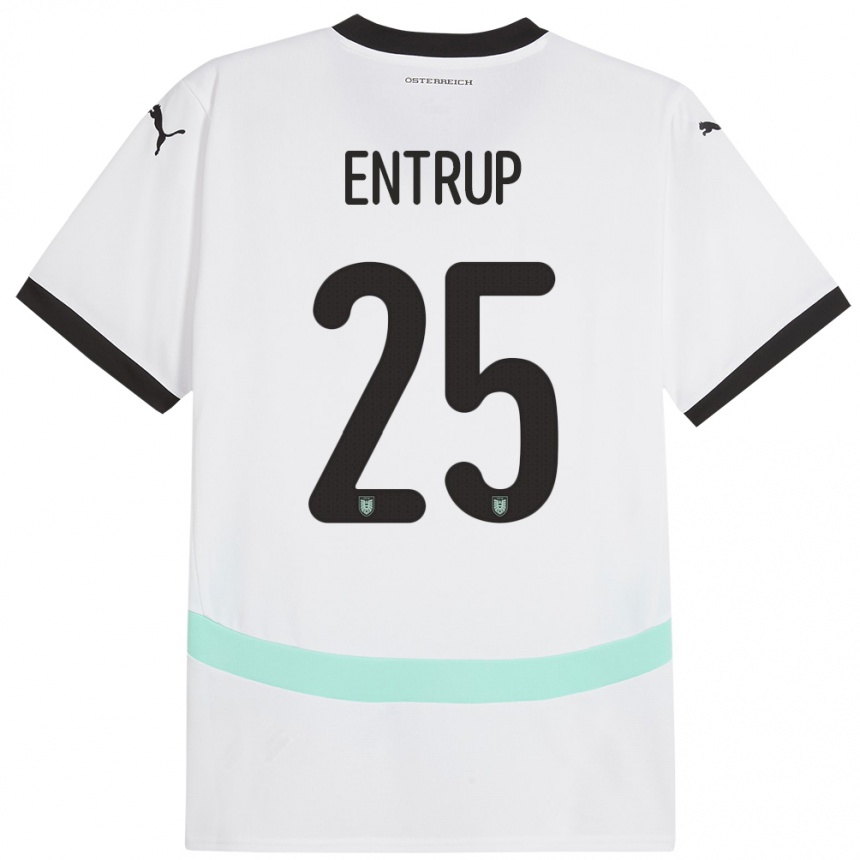 Kids Football Austria Maximilian Entrup #25 White Away Jersey 24-26 T-Shirt