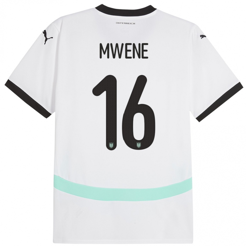 Kids Football Austria Phillipp Mwene #16 White Away Jersey 24-26 T-Shirt