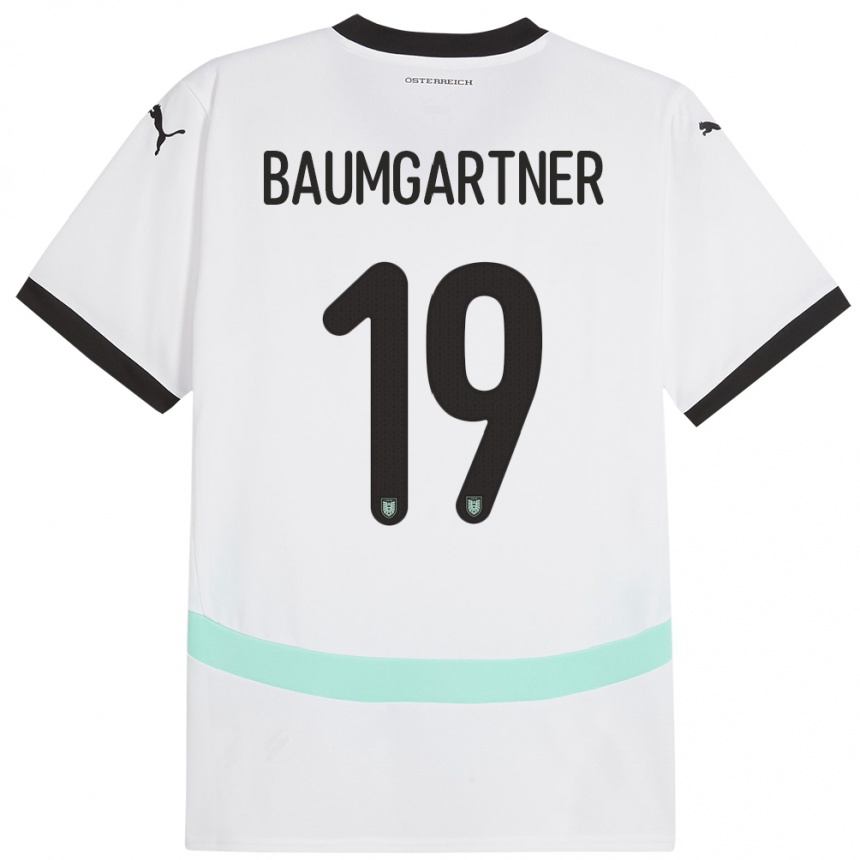 Kids Football Austria Christoph Baumgartner #19 White Away Jersey 24-26 T-Shirt