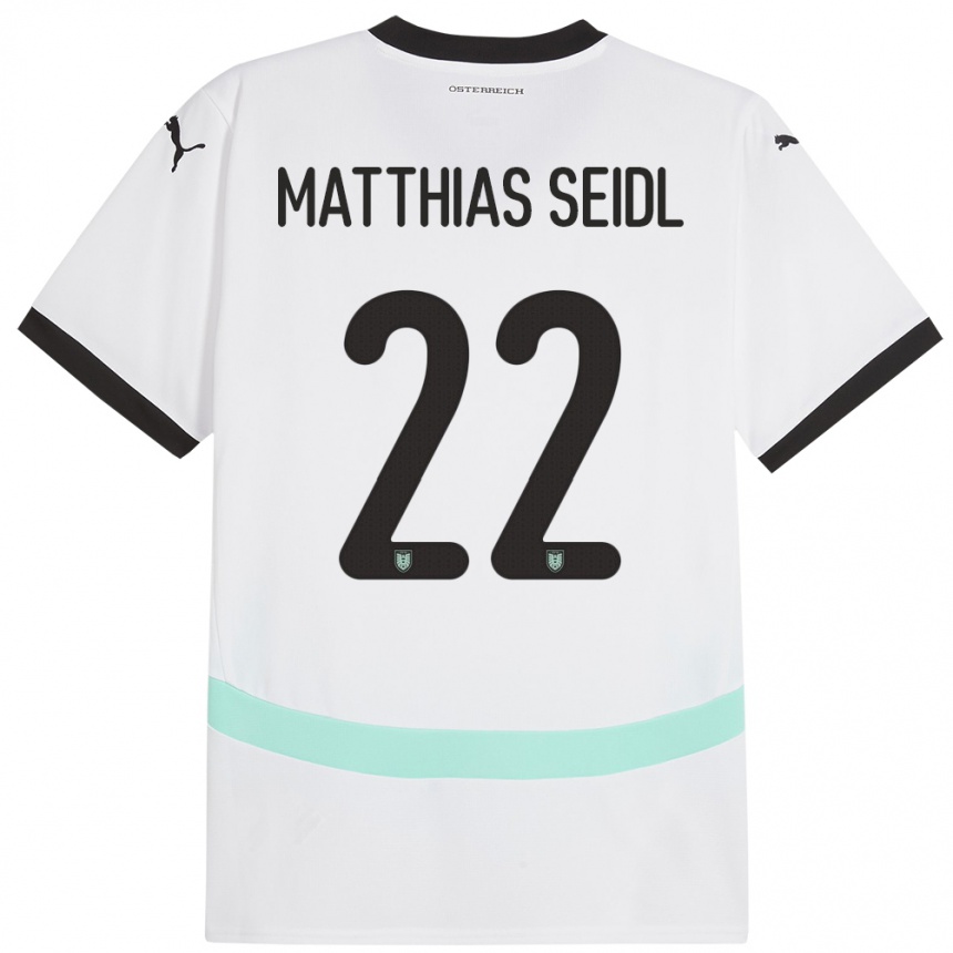 Kids Football Austria Matthias Seidl #22 White Away Jersey 24-26 T-Shirt