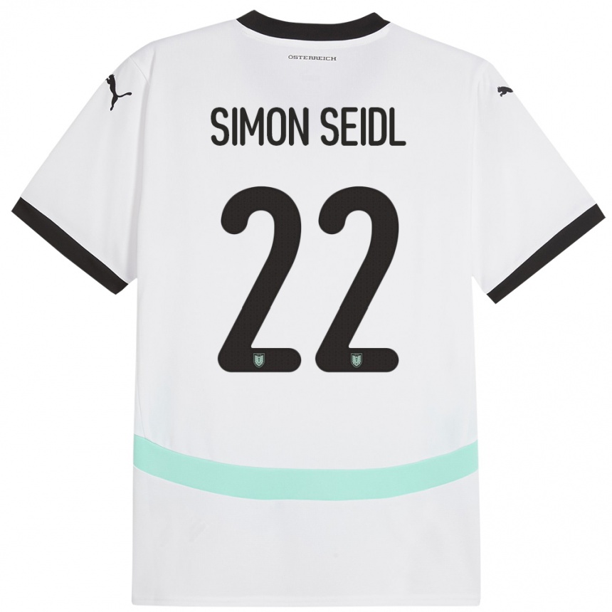 Kids Football Austria Simon Seidl #22 White Away Jersey 24-26 T-Shirt