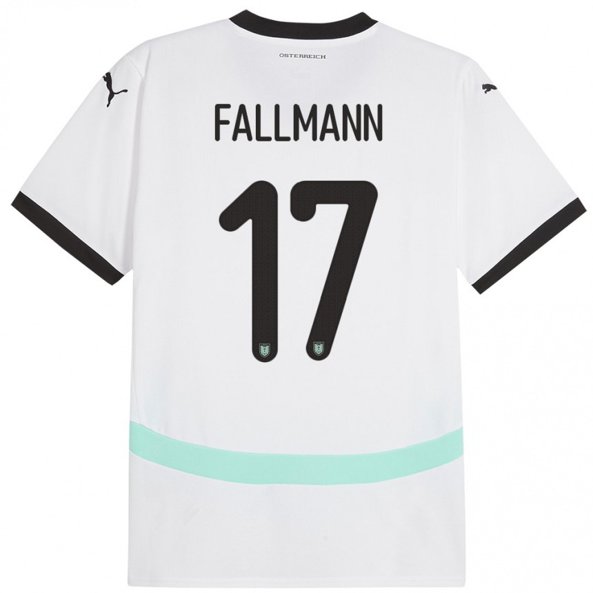 Kids Football Austria Pascal Fallmann #17 White Away Jersey 24-26 T-Shirt