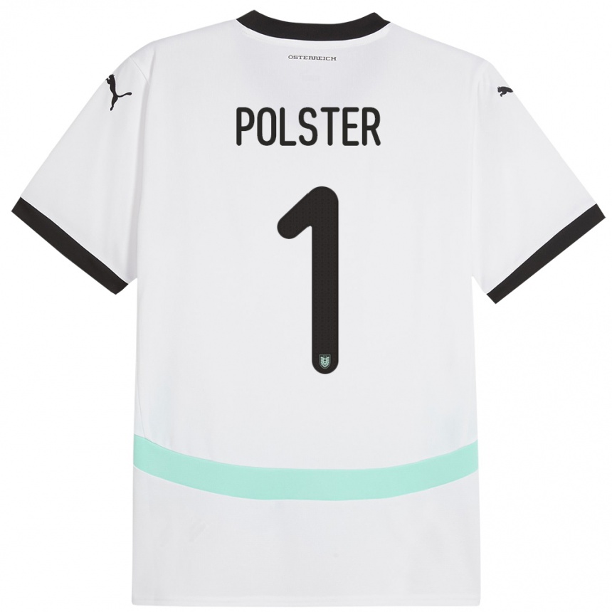 Kids Football Austria Nikolas Polster #1 White Away Jersey 24-26 T-Shirt